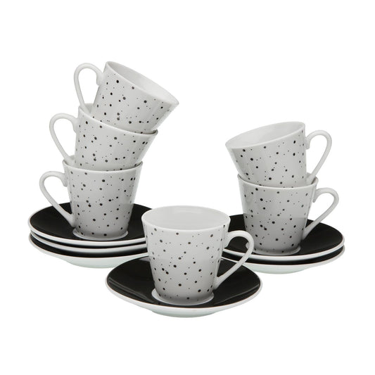 SET 6 TAZAS CAFE CON  PLATO SPECKLE Versaotoño