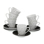 SET 6 TAZAS CAFE CON  PLATO SPECKLE Versaotoño