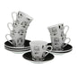 SET 6 TAZAS CAFE CON PLATO GATTO Versaotoño