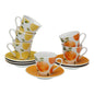 SET 6 TAZAS CAFE LIMONES  NARANJAS Versaotoño