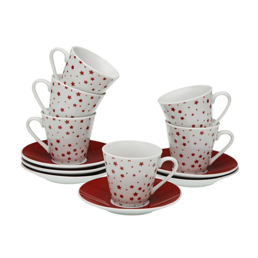SET 6 TAZAS CAFE CON PLATO STELLA Versaotoño