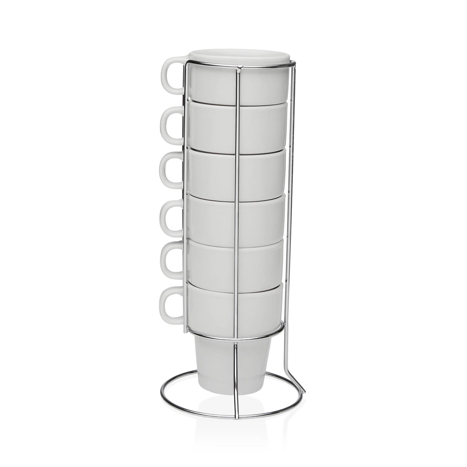SET 6 TAZAS CAFE  CON STAND Versaotoño