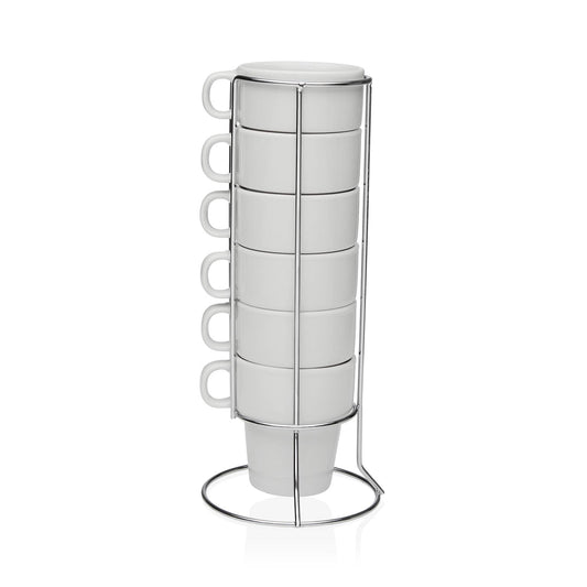 SET 6 TAZAS CAFE  CON STAND Versaotoño