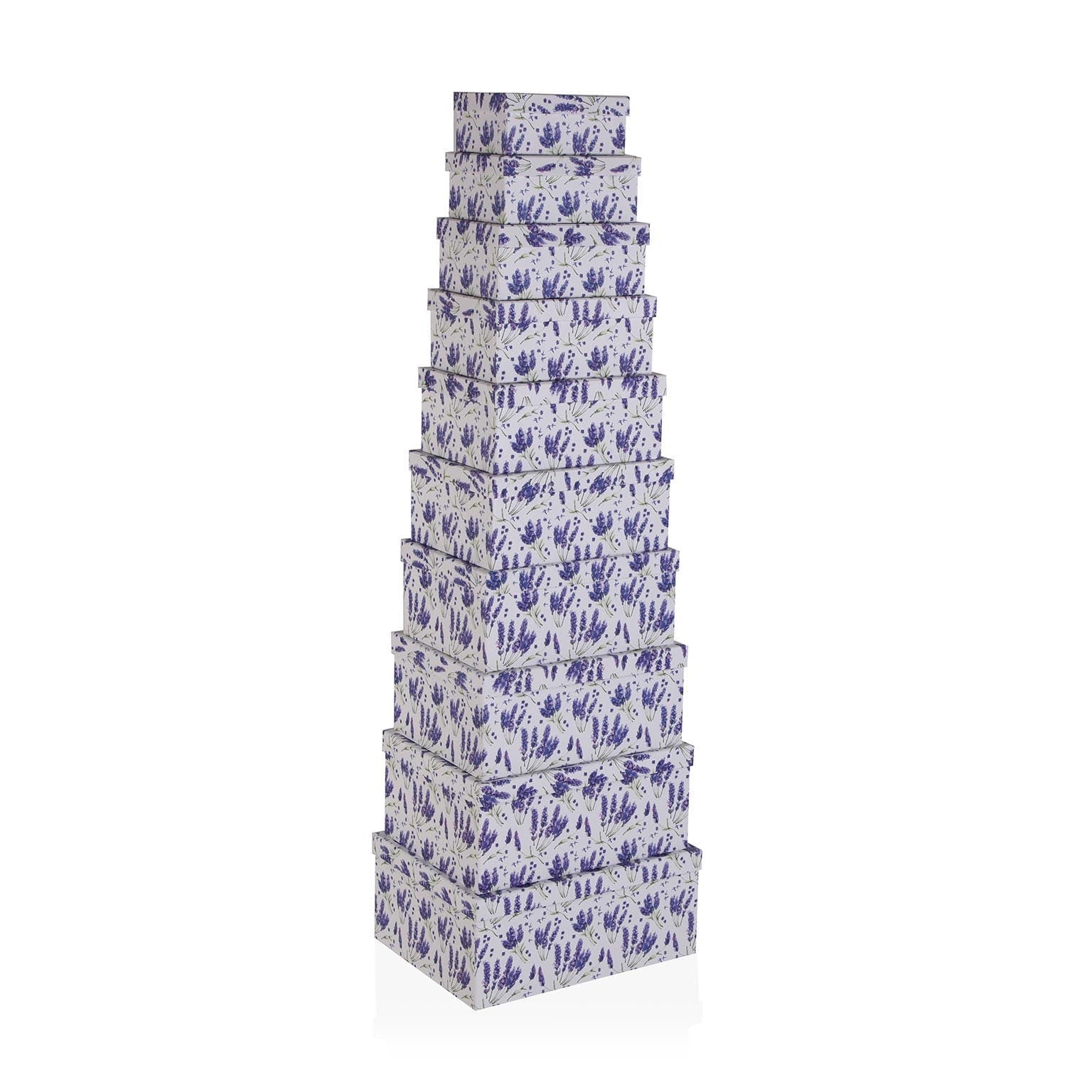 SET 10 CAJAS CARTON LAVANDA Versaotoño