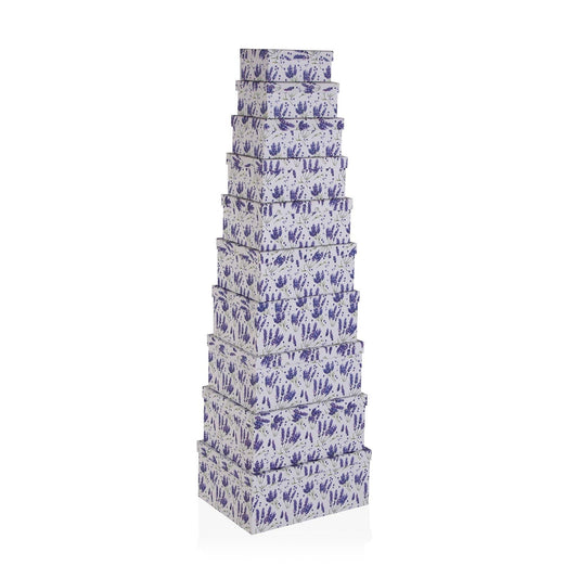 SET 10 CAJAS CARTON LAVANDA Versaotoño