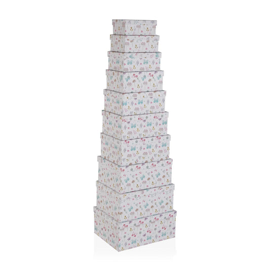 SET 10 CAJAS CARTON FLOWERS Versaotoño