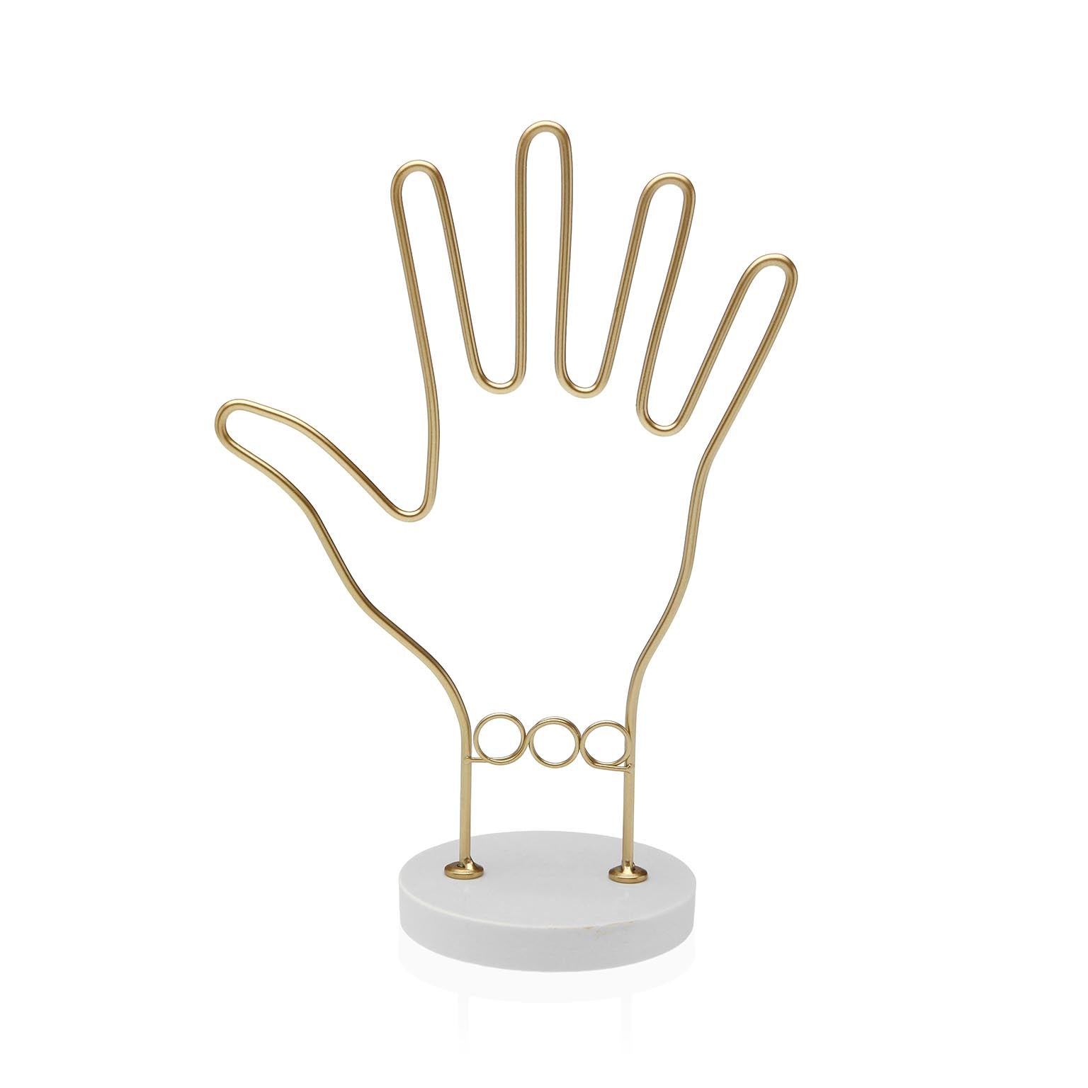 JOYERO METALICO DORADO CON FORMA DE MANO VERSA 2026 JUNIO