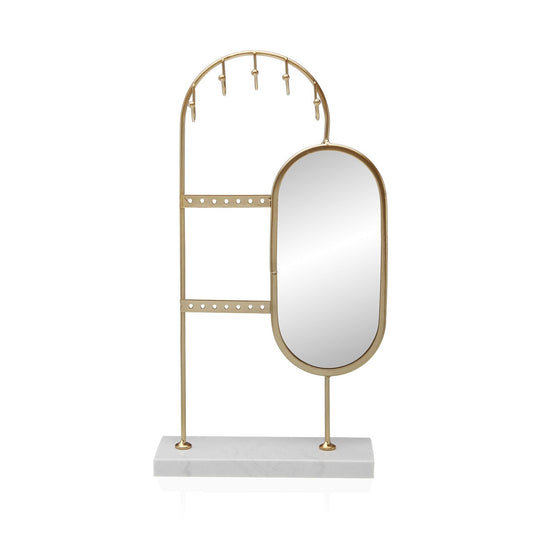 JOYERO METALICO DORADO CON ESPEJO VERTICAL VERSA FEBRERO