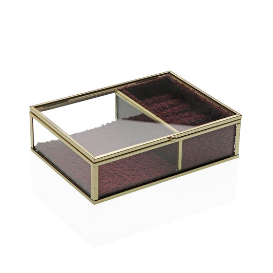 JOYERO DE CRISTAL CON BORDE DORADO 18x13 VERSA 2026 JUNIO