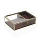 JOYERO DE CRISTAL CON BORDE DORADO 18x13 VERSA 2026 JUNIO