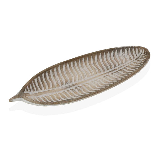 CENTRO MESA HOJA RAYAS MADERA Versaotoño