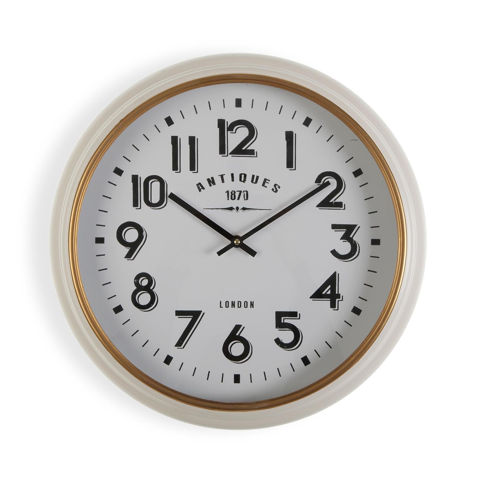 RELOJ PARED METAL BLANCO DORA Versaotoño