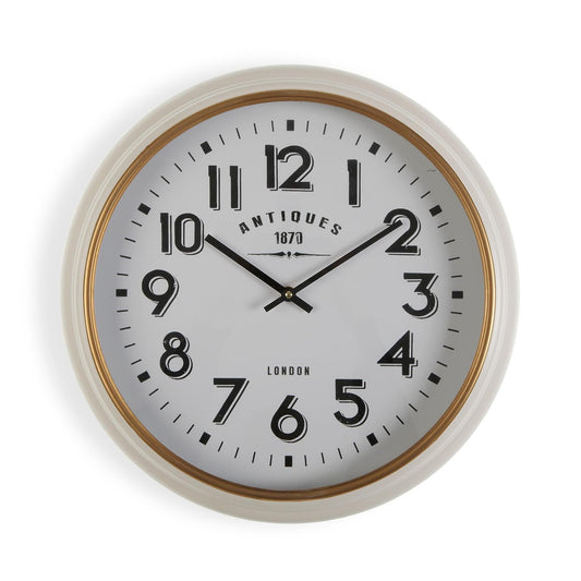 RELOJ PARED METAL BLANCO DORA Versaotoño