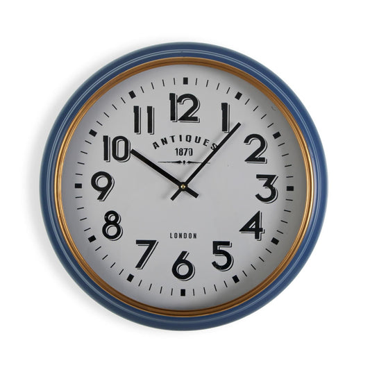 RELOJ PARED METAL AZUL/DORADO Versaotoño