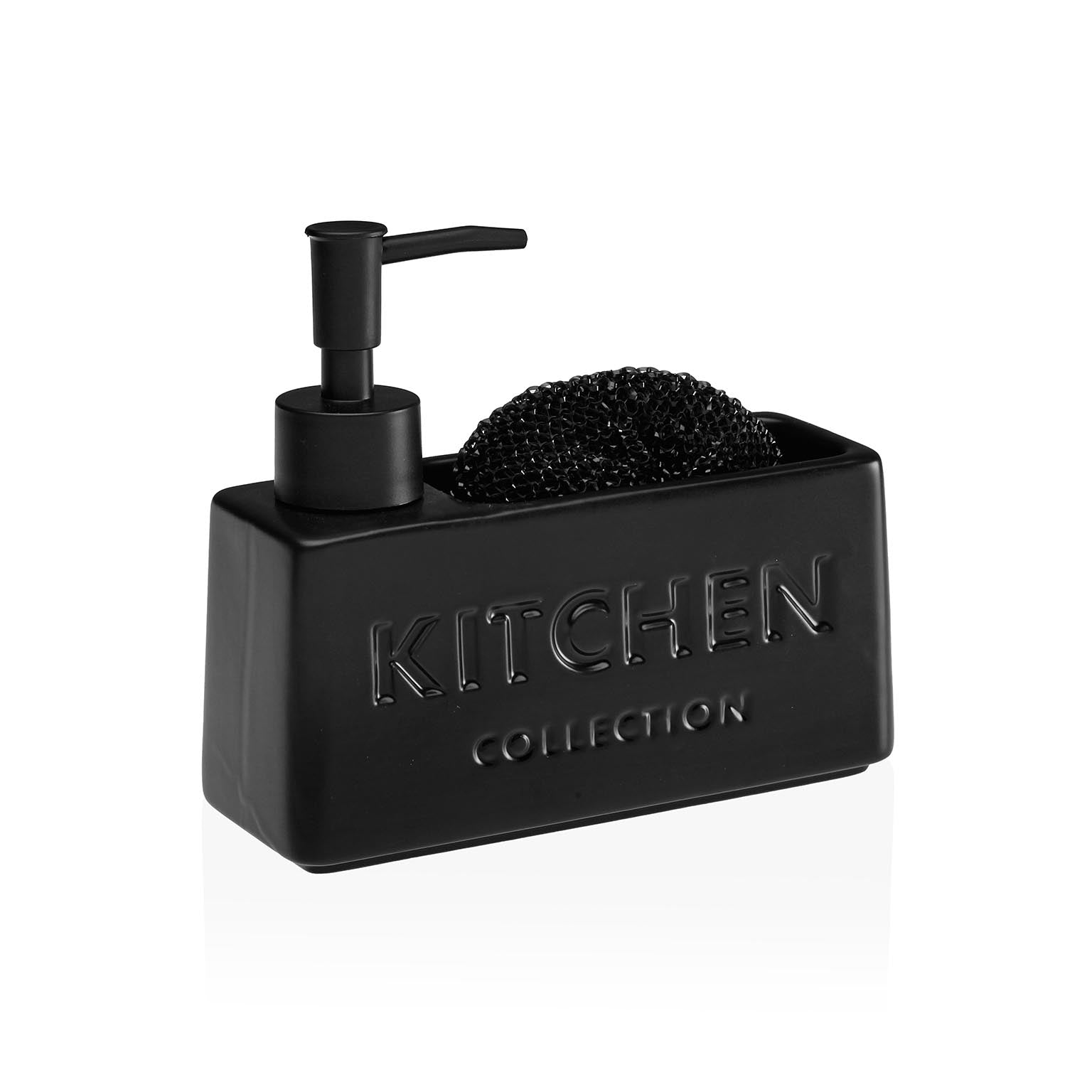 DISPENSADOR ESTROPAJERO "KITCHEN"  NEGRO VERSA FEBRERO