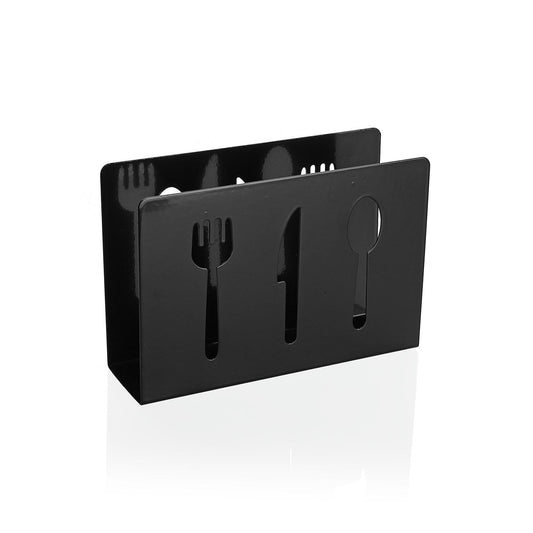 SERVILLETERO CUBIERTOS METALICO NEGRO Versaotoño