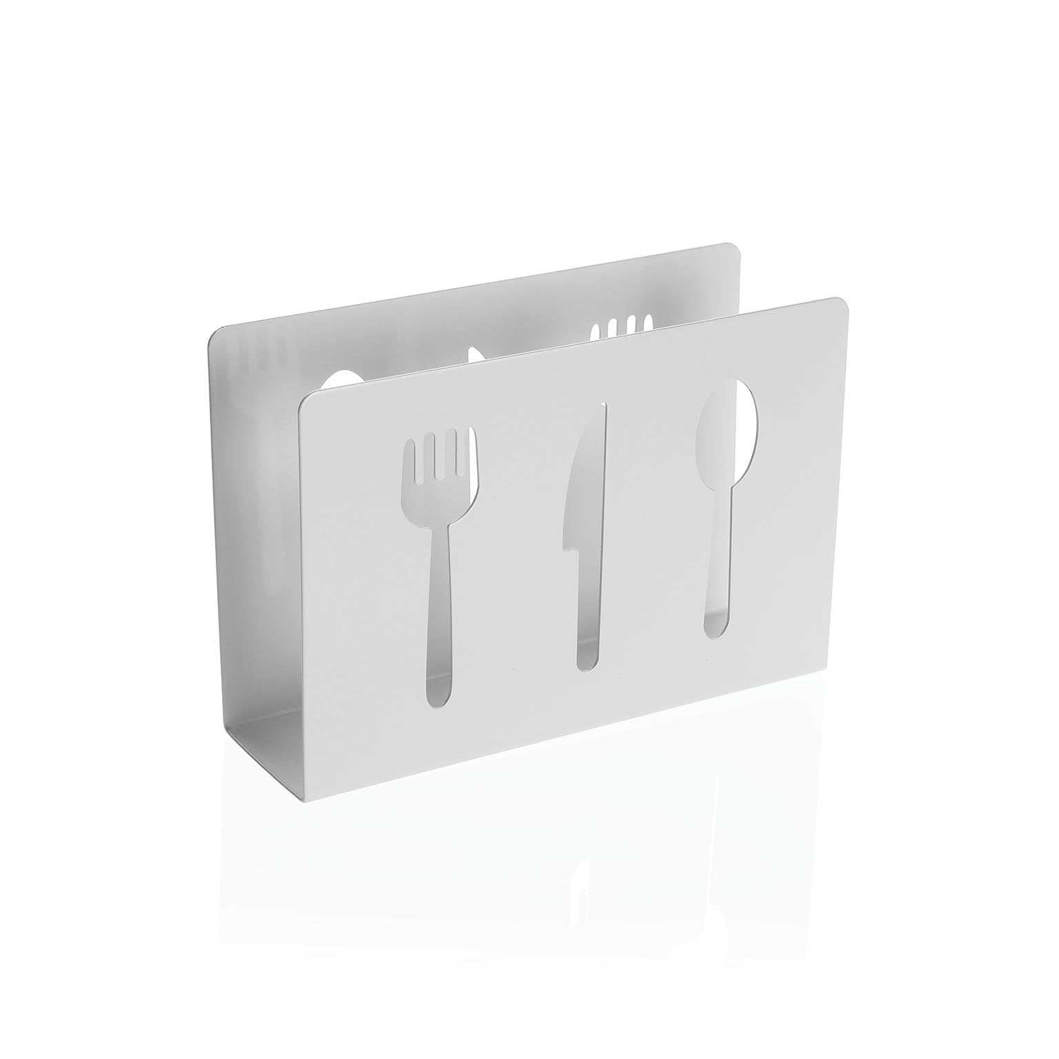 SERVILLETERO CUBIERTOS METALICO BLANCO Versaotoño