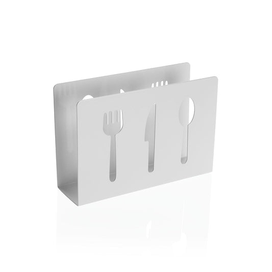 SERVILLETERO CUBIERTOS METALICO BLANCO Versaotoño