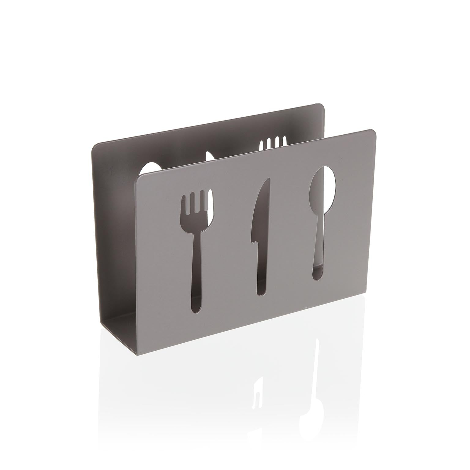 SERVILLETERO CUBIERTOS METALICO GRIS Versaotoño