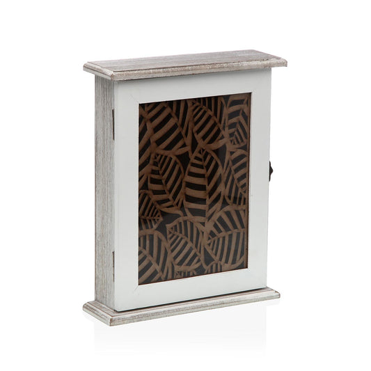 CAJA DE LLAVES BLANCO HOJAS Versaotoño