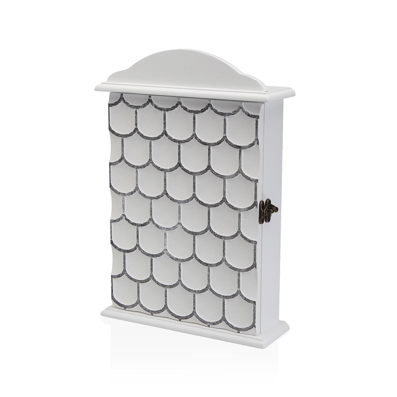 CAJA DE LLAVES BLANCA CON DECORADO DE ESCAMAS Versaotoño