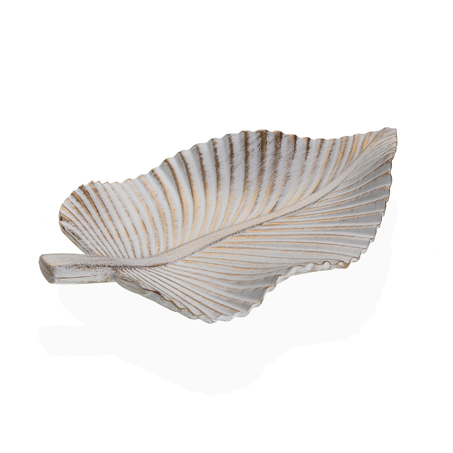 CENTRO DORADO GASTADO CON FORMA DE HOJA DE 35 CM Versaotoño