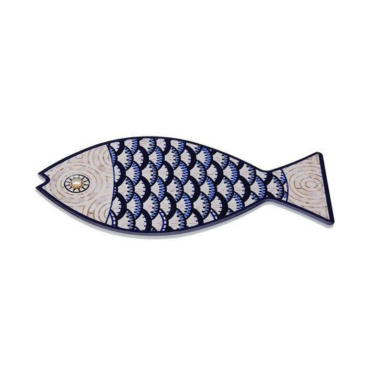 SALVAMANTEL FORMA PEZ GRIS / AZUL Versaotoño