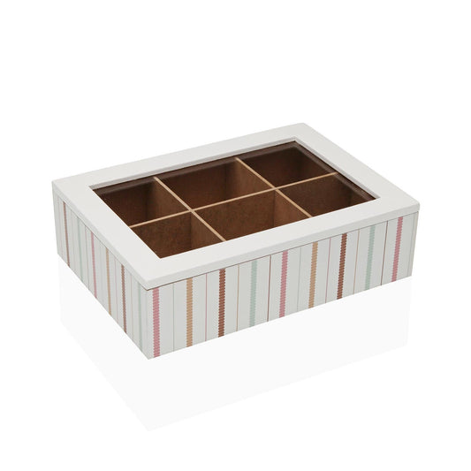 CAJA DE TE MADERA 6 COMP. FLINT Versaotoño