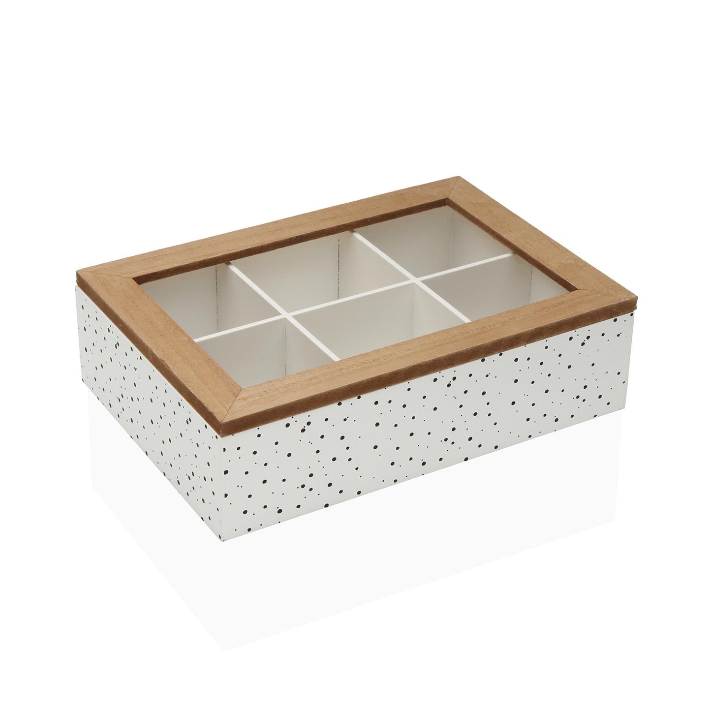 CAJA DE TE MADERA 6 COMP. SPECKLE Versaotoño
