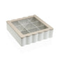 CAJA DE TE BLANCA 9 COMPARTIMENTOS
