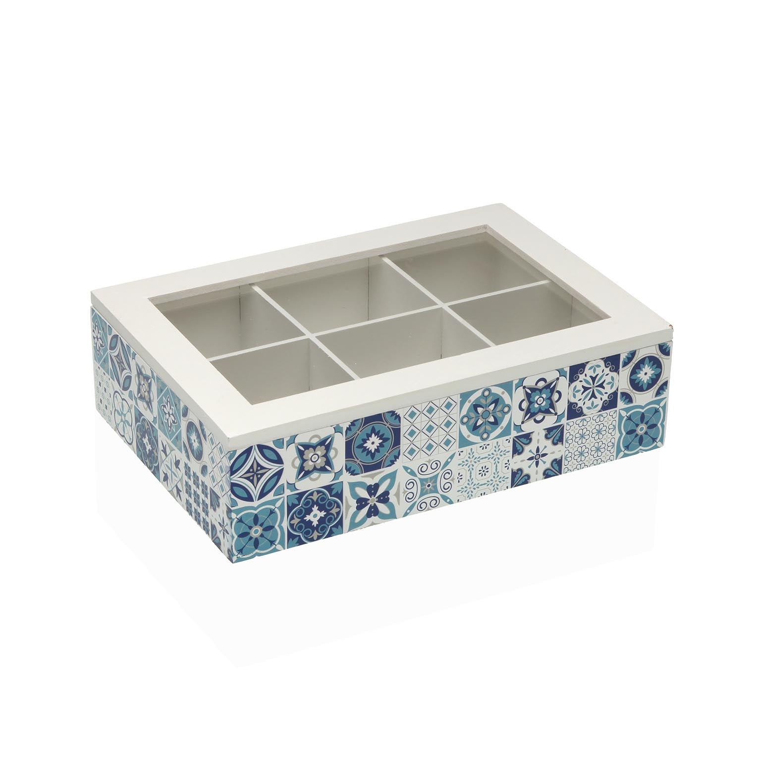 CAJA DE TE AZURITA 6 COMPARTIMENTOS