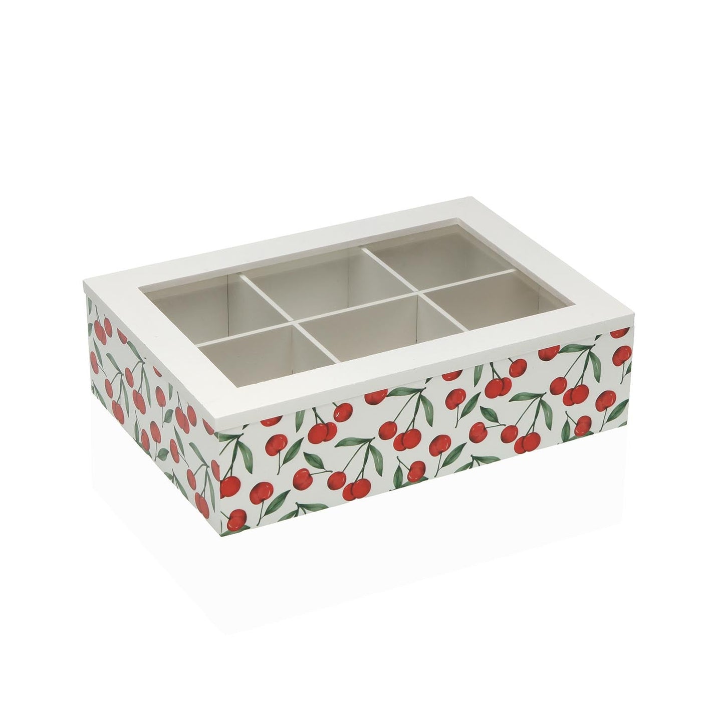 CAJA DE TE CHERRIES 6 COMPARTIMENTOS