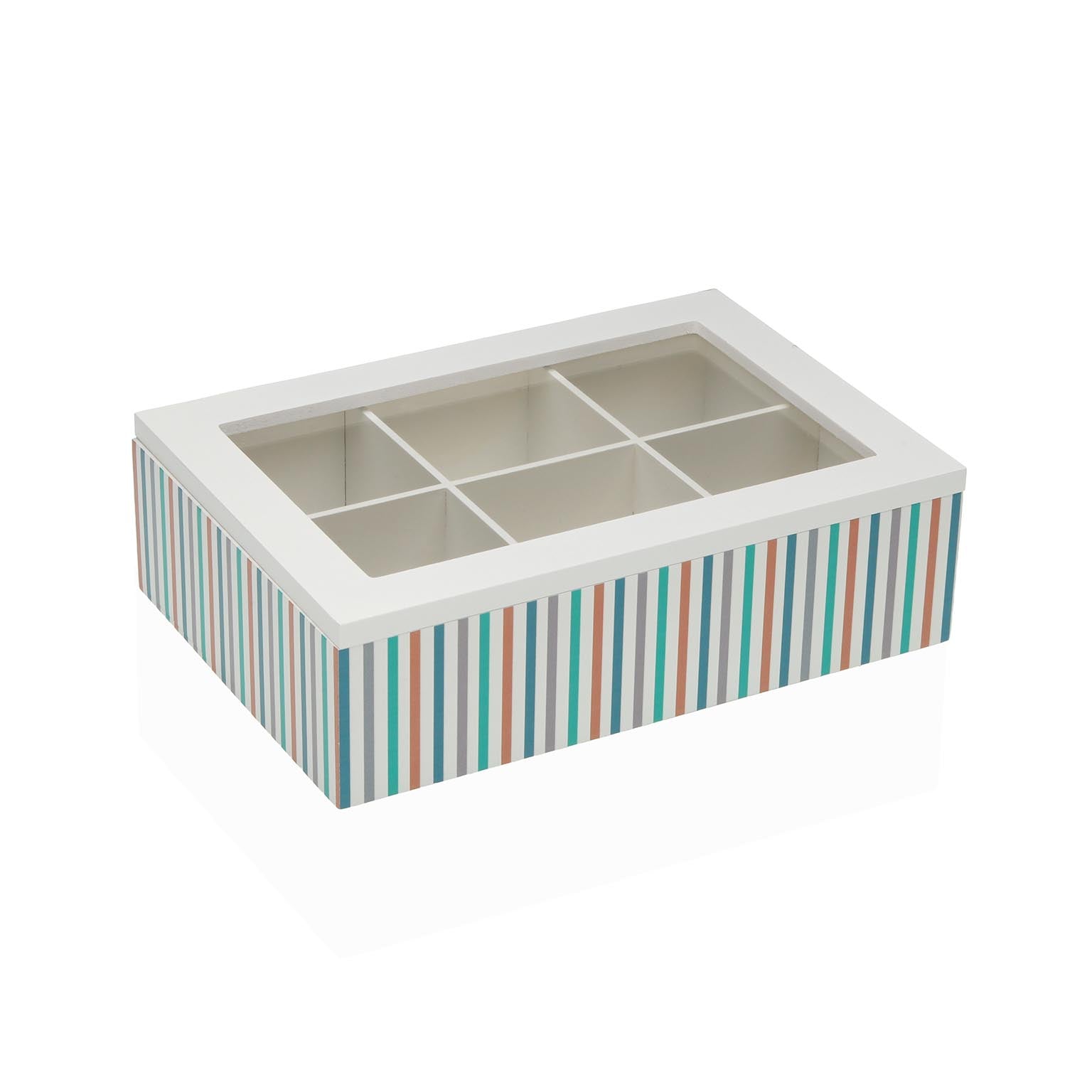 CAJA DE TE RAYAS 6 COMPARTIMENTOS
