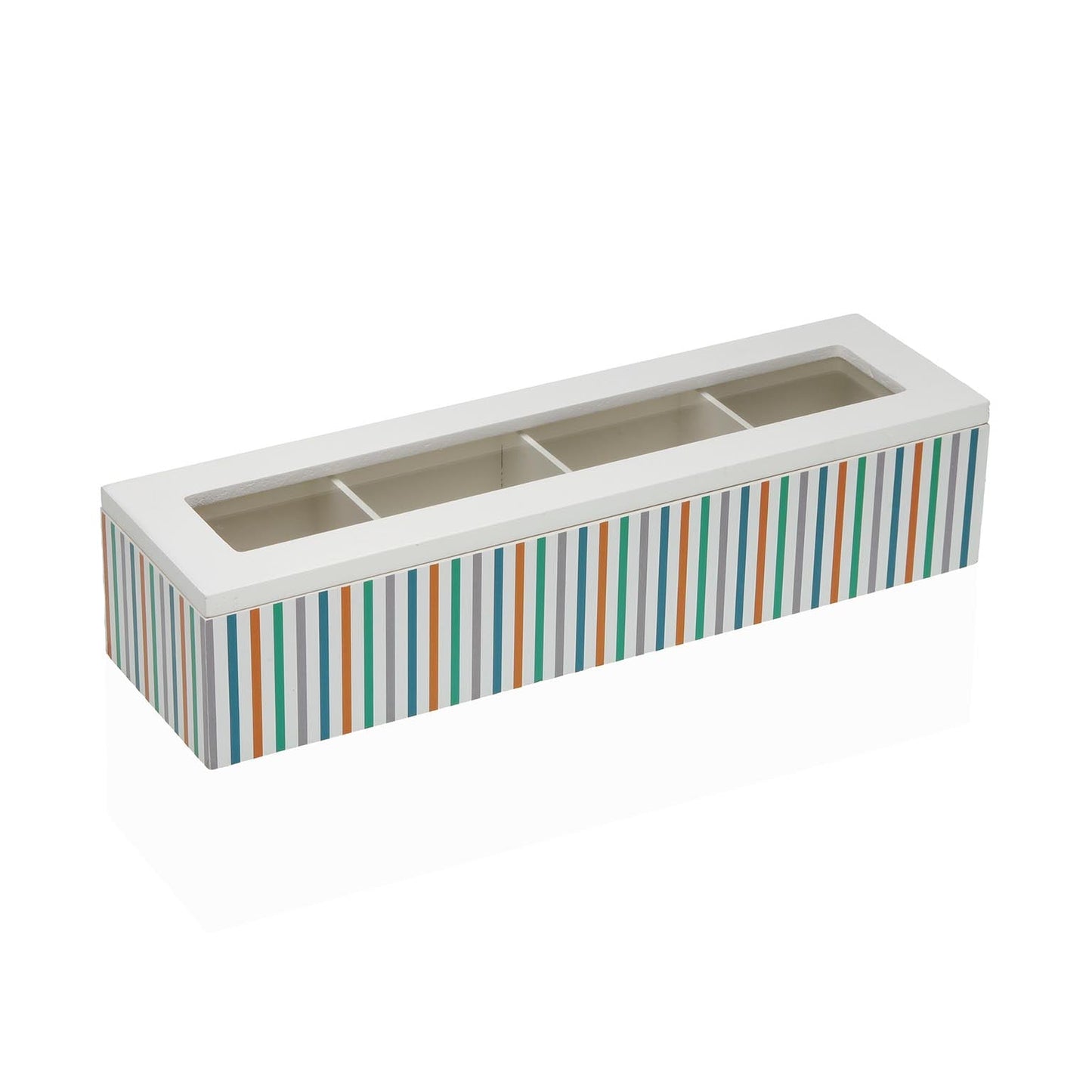 CAJA DE TE RAYAS 4 COMPARTIMENTOS