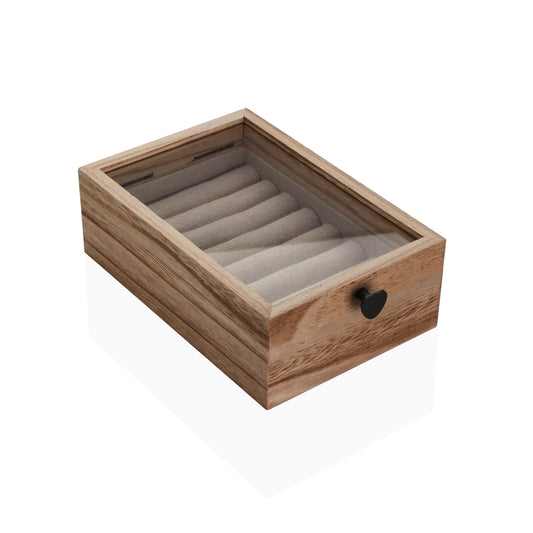 JOYERO MADERA CON TAPA DE CRISTAL Versaotoño