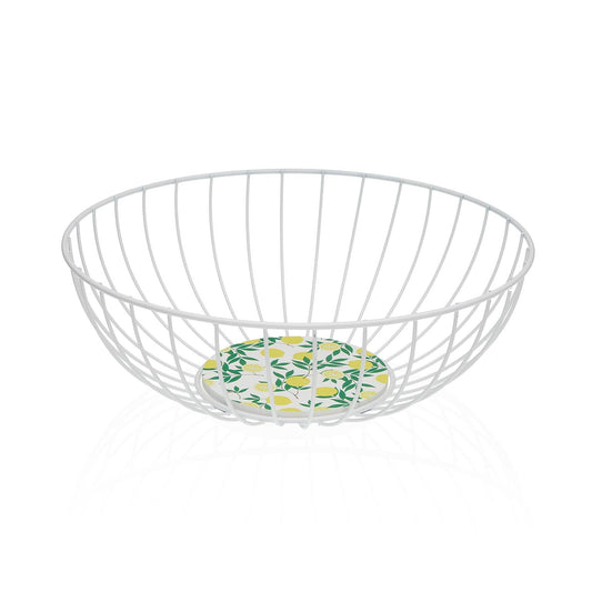CESTA METALICA BLANCA LEMONS Versaotoño
