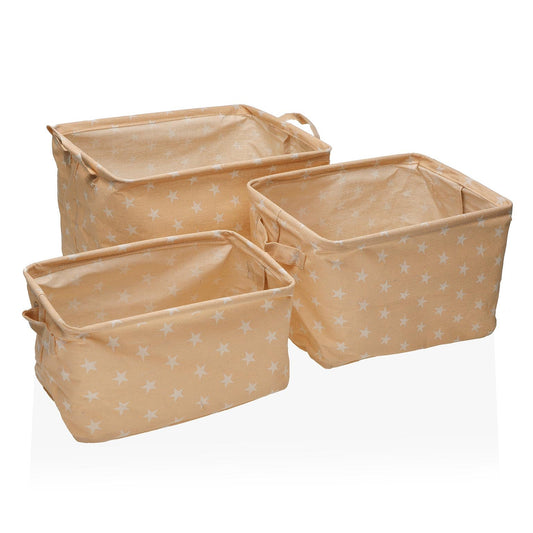 SET 3 CESTAS REC. STARS BEIGE Versaotoño