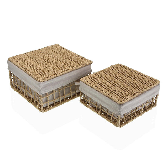 SET DE 2 CESTAS MARRON NADIR CON TAPA Versaotoño