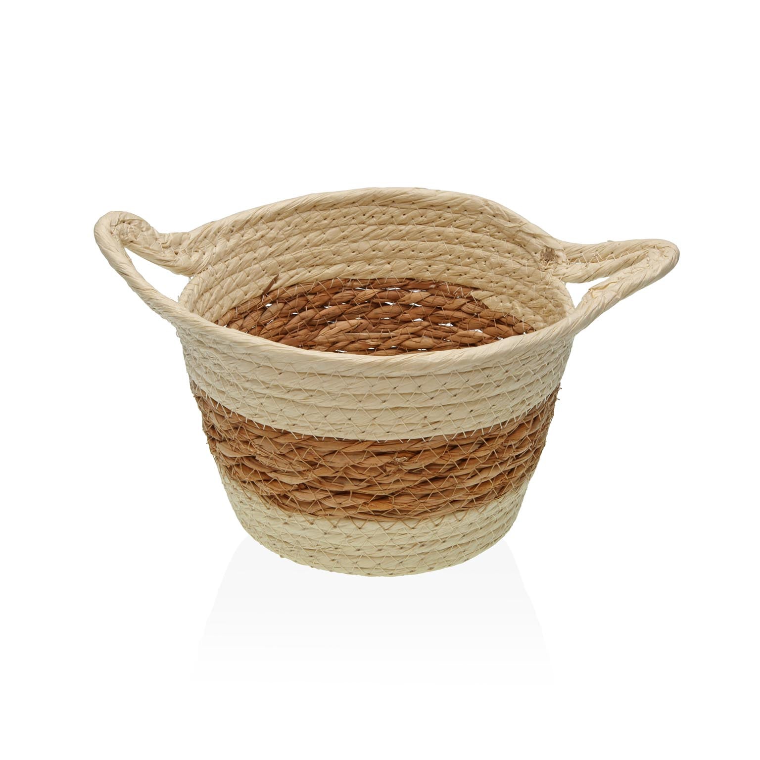 CESTA REDONDA CON ASAS BEIGE Versaotoño