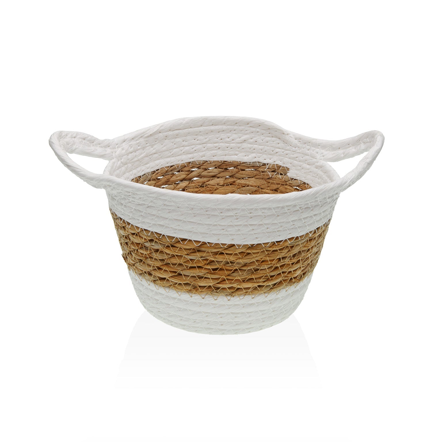CESTA REDONDA CON ASAS BLANCA Versaotoño