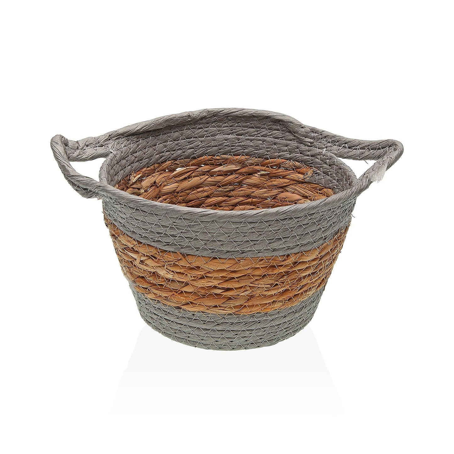 CESTA REDONDA CON ASAS GRIS Versaotoño