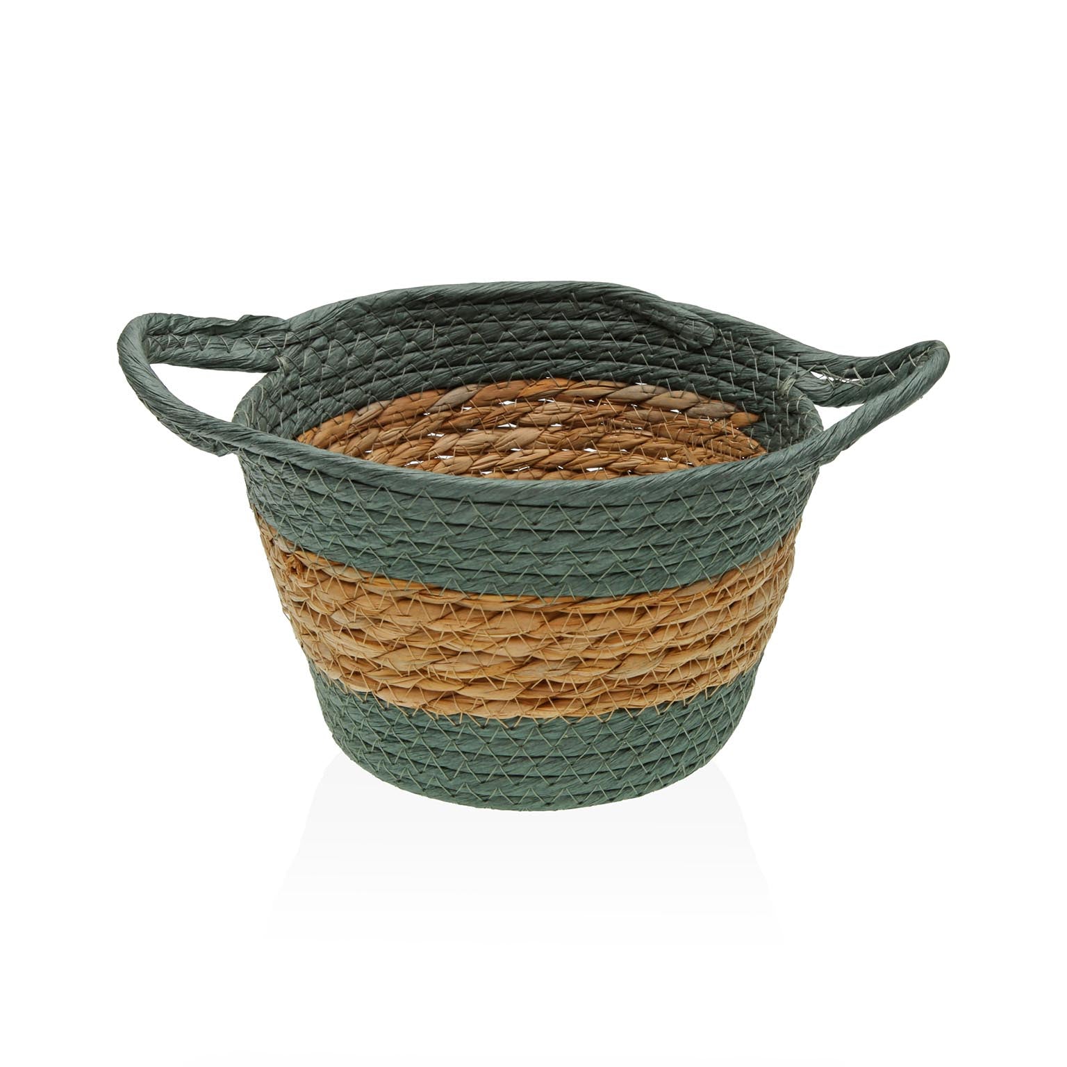 CESTA REDONDA CON ASAS VERDE Versaotoño