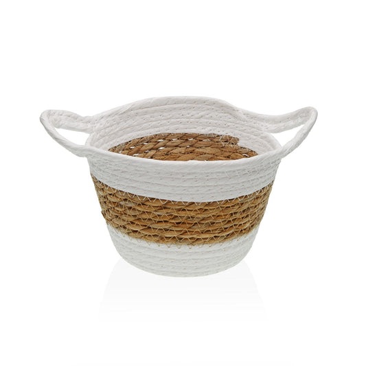 CESTA DE FIBRA VEGETAL CON ASAS 19CM BLANCA VERSA 2026 JUNIO