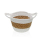CESTA DE FIBRA VEGETAL CON ASAS 19CM BLANCA VERSA 2026 JUNIO