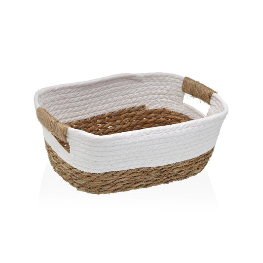 CESTA DE FIBRA VEGETAL CON ASAS 27X20  BLANCA VERSA 2026 JUNIO