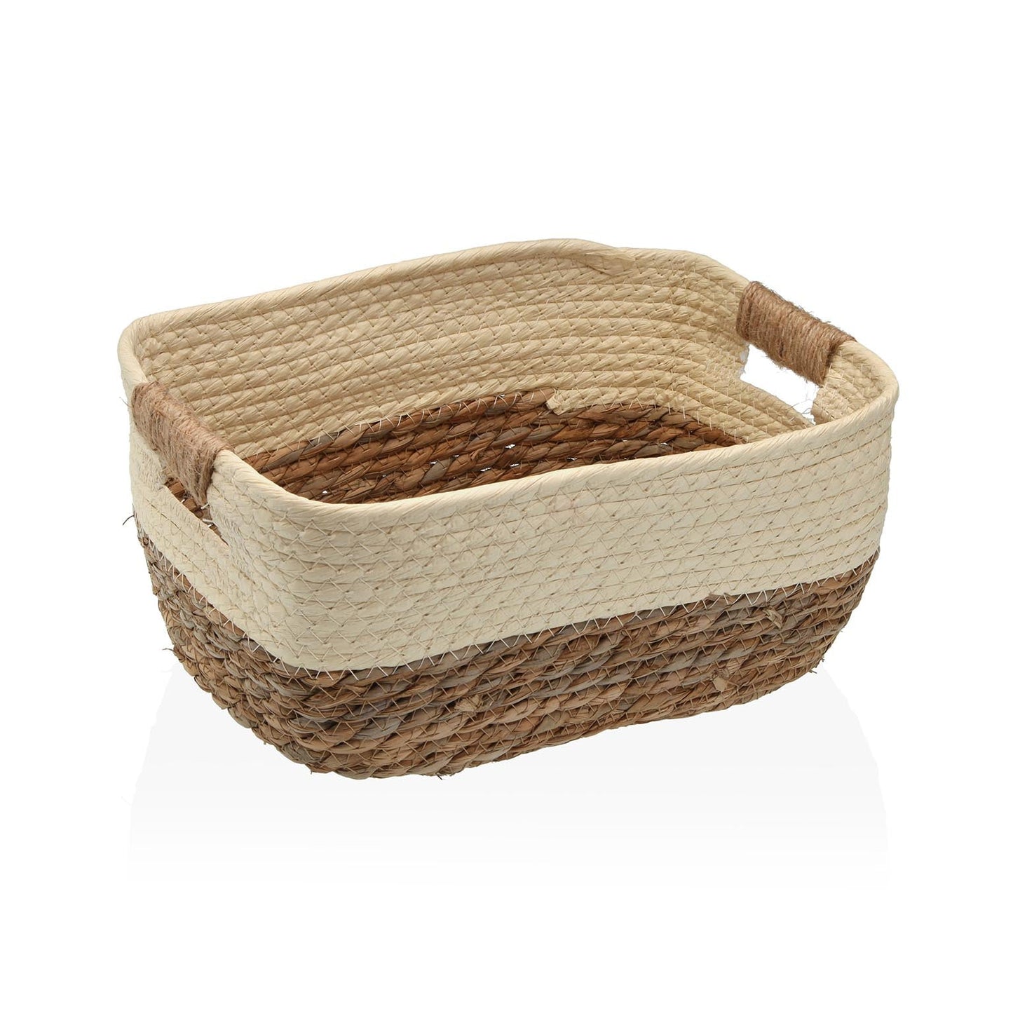 CESTA DE FIBRA VEGETAL CON ASAS 31X23  BEIGE VERSA 2026 JUNIO