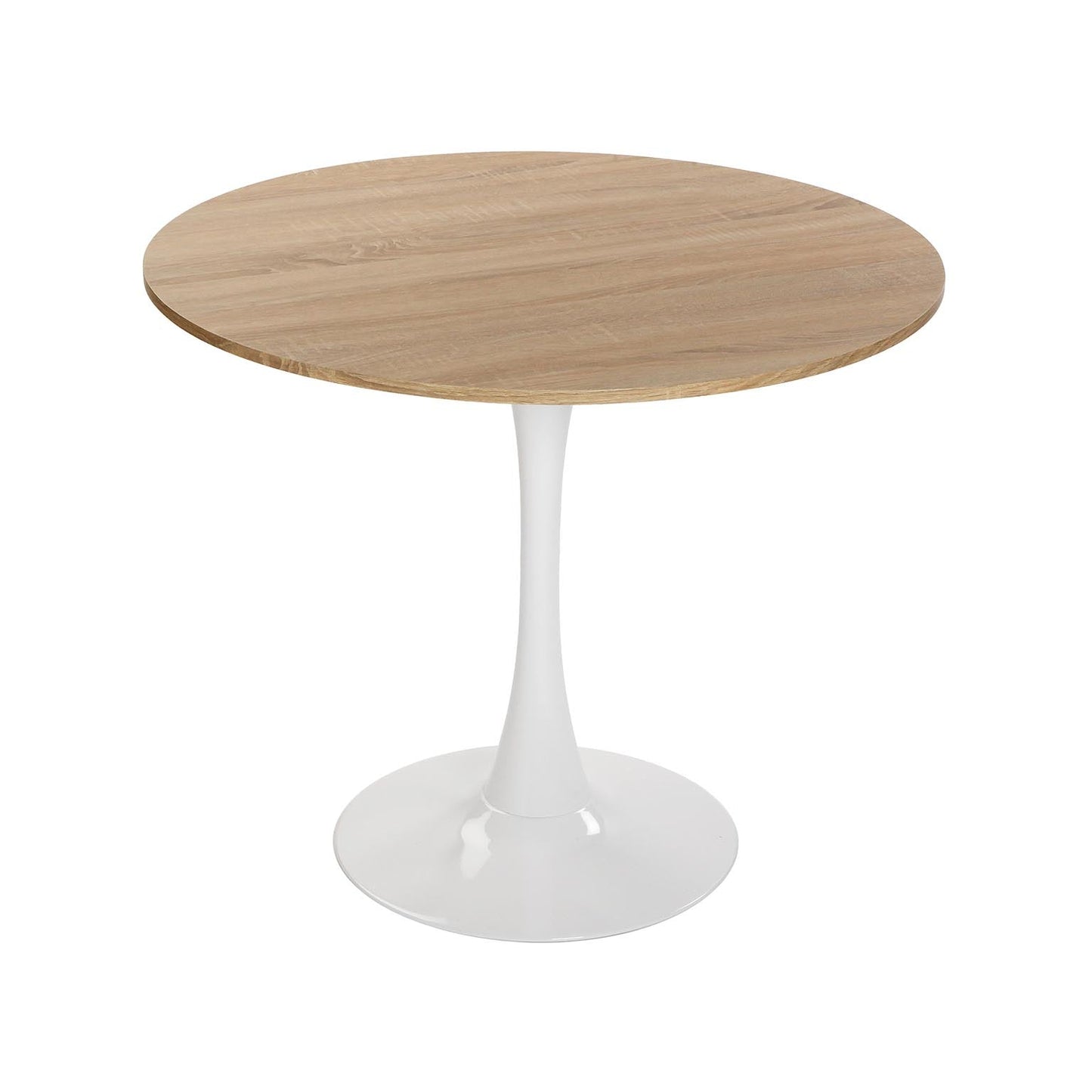 MESA BLANCA Y MADERA  MEERA 100 CM