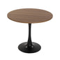 MESA NEGRA Y MADERA  MEERA 100 CM