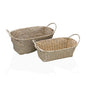 SET DE 2 CESTAS REDONDAS CON ASAS GRISES Versaotoño