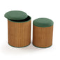 SET DE 2 PUFF CON ALMACENAJE VERDE BAMBU Versaotoño